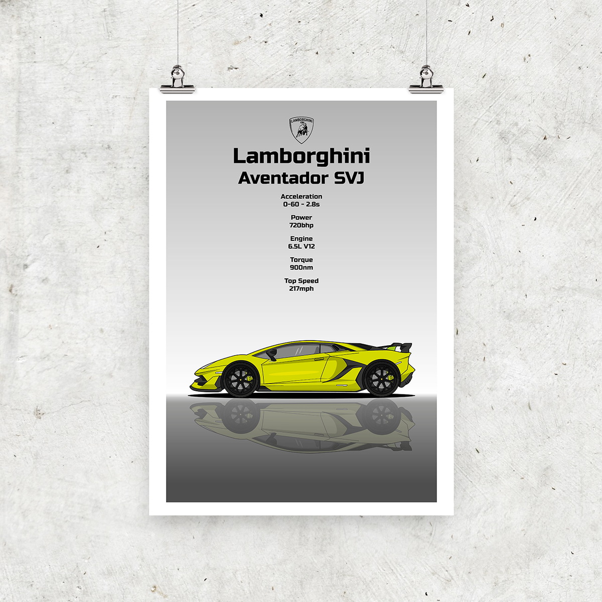 Lamborghini Aventador SVJ Print Poster – Above the Gods